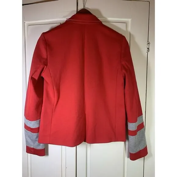 Gap Academy Blazer Womens 8 Red Gray Stripes Collegiate Academia Retro Preppy - Picture 3 of 16